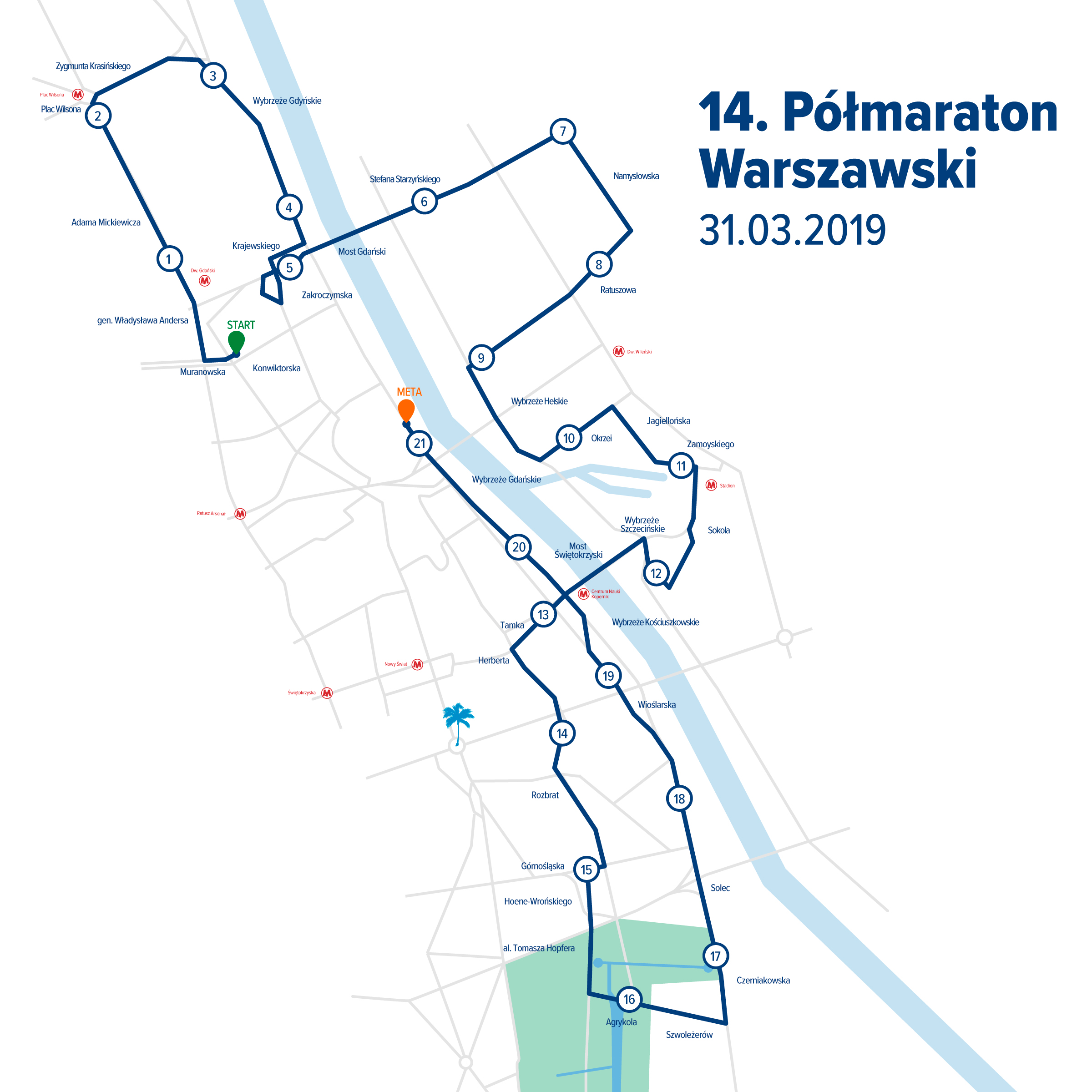 trasa półmaratonu warszawskiego