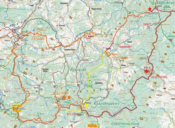 Mapa Ultramaratonu Chudy Wawrzyniec, trasa 50 i 80 km