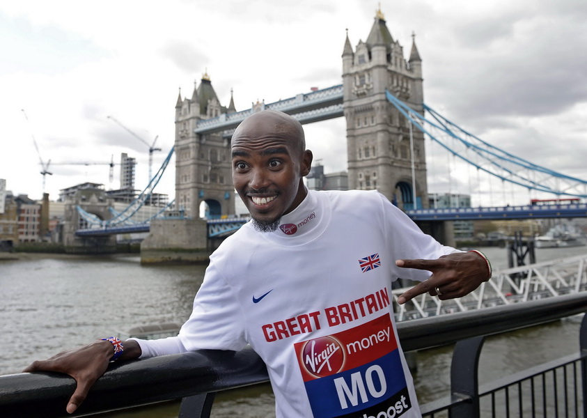 Mo Farah zadebiutuje w maratonie w Londynie 13 kwietnia 2014. Fot. PAP