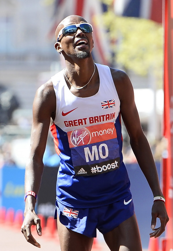 London Marathon - Mo Farah dotarł na metę jako 8. Fot. PAP