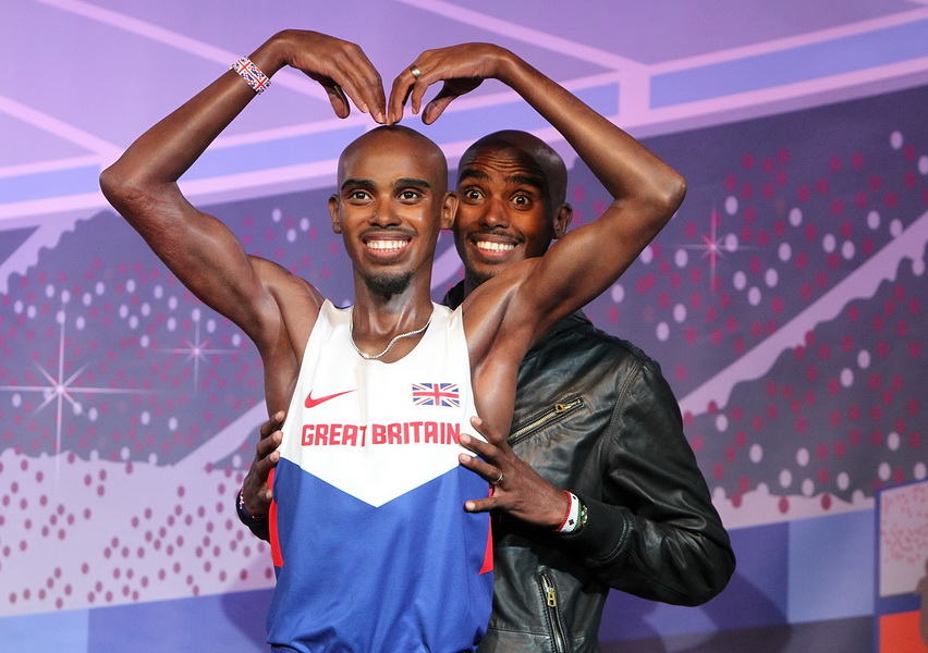 Mo Farah w Muzeum Figur Woskowych Madame Tussaud. Fot. PAP