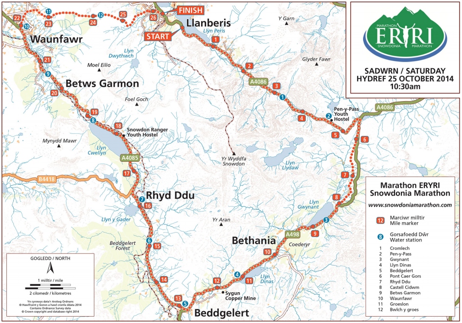 Snowdonia Maraton mapa trasy