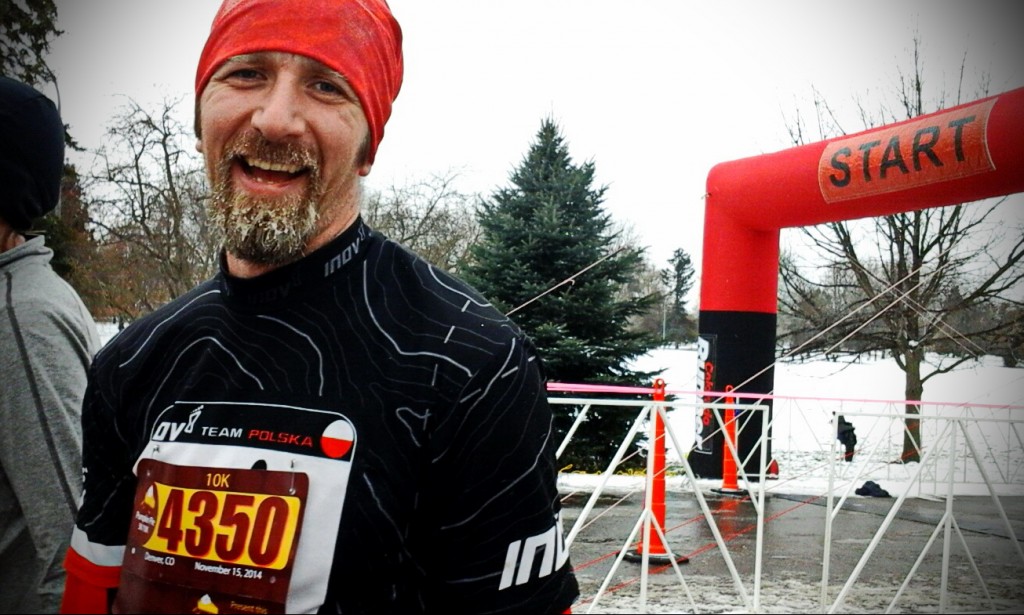 Pumpkin Pie Race 10 k w Denver.  Krzysiek na mecie. Fot. Halina Ostrowska