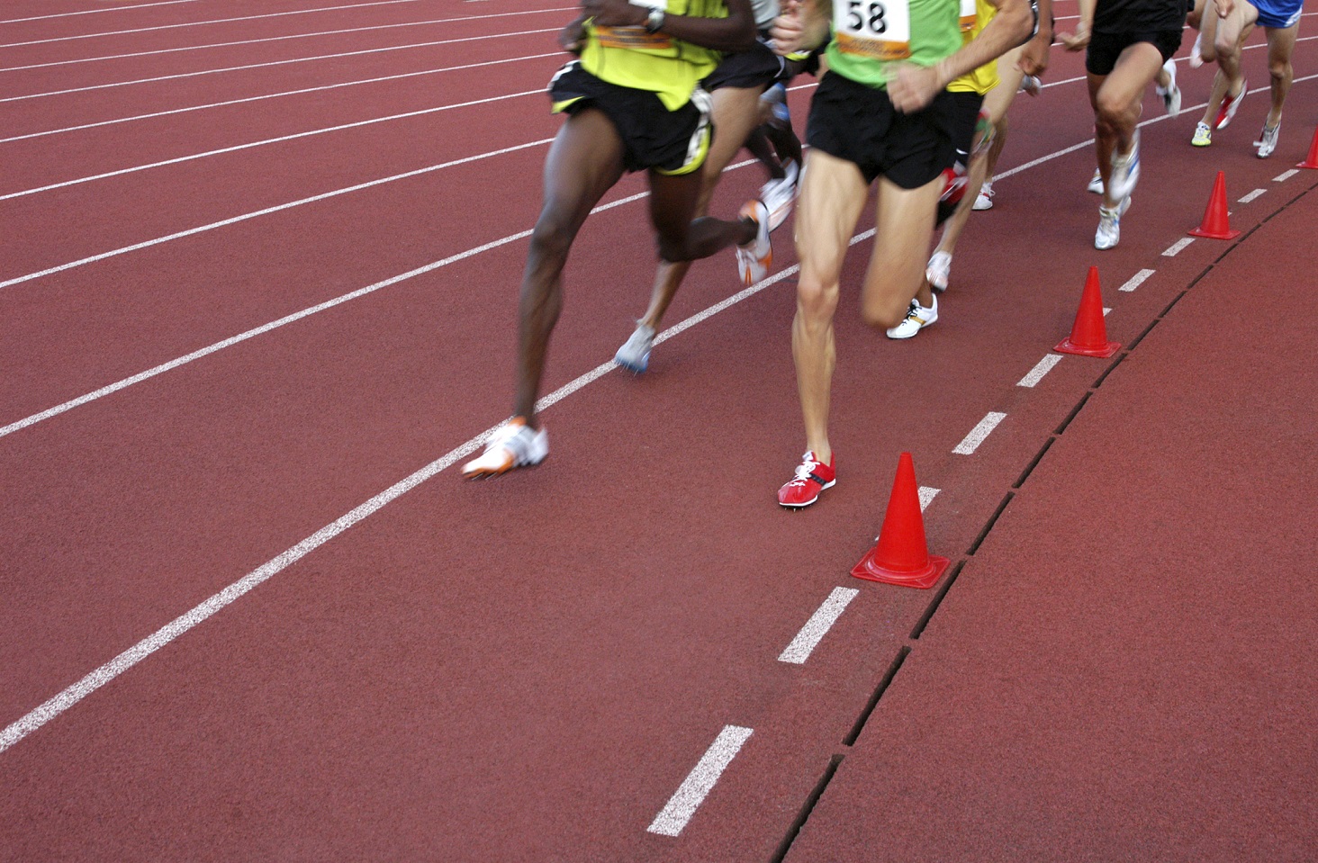 Running athletes at the stadium