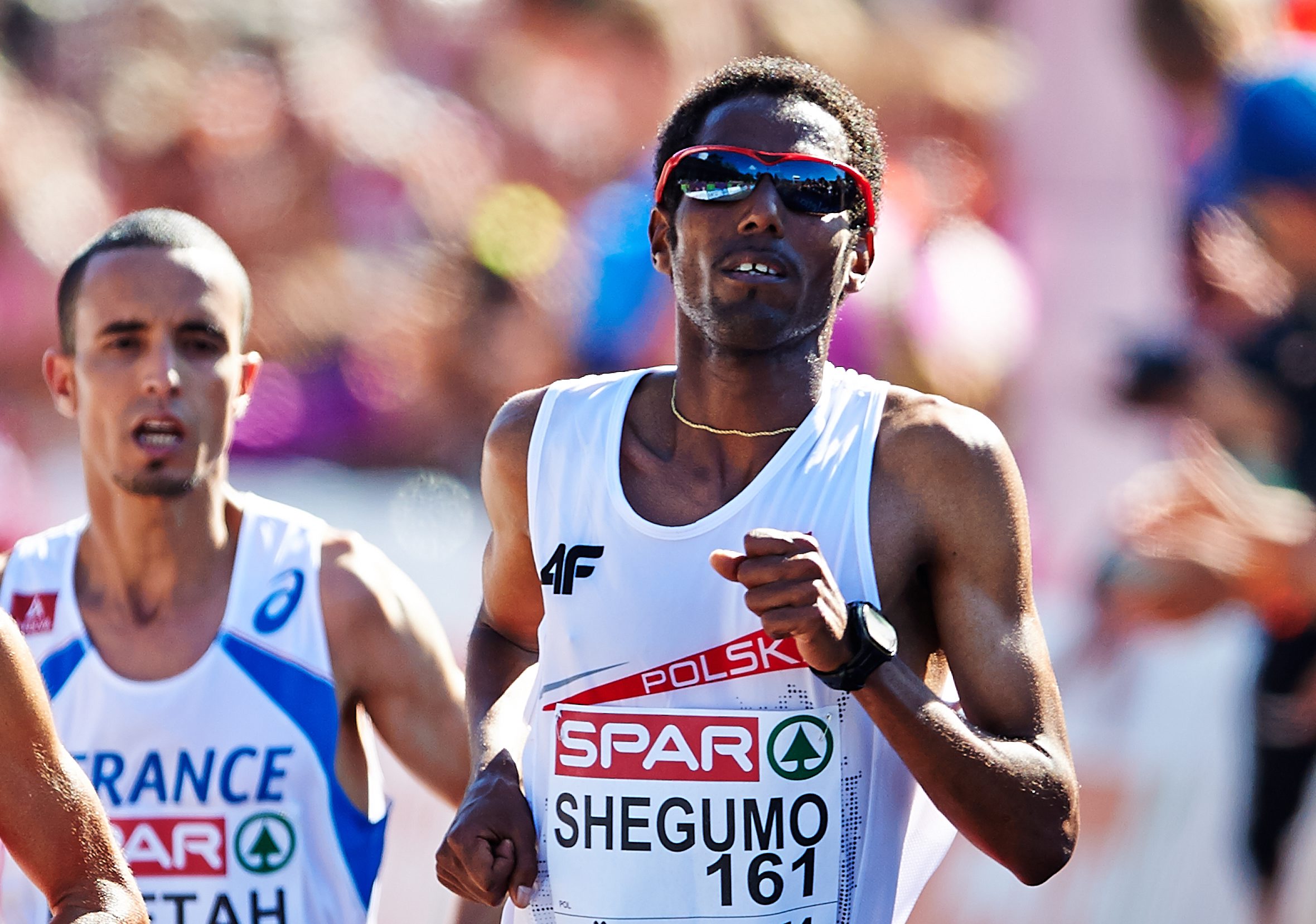 Zurych, Szwajcaria, 17.08.2014. Reprezentant Polski Yared Shegumo zdoby³ srebrny medal w maratonie podczas lekkoatletycznych mistrzostw Europy w Zurychu, 17 bm. (aw/mgut) PAP/Adam War¿awa