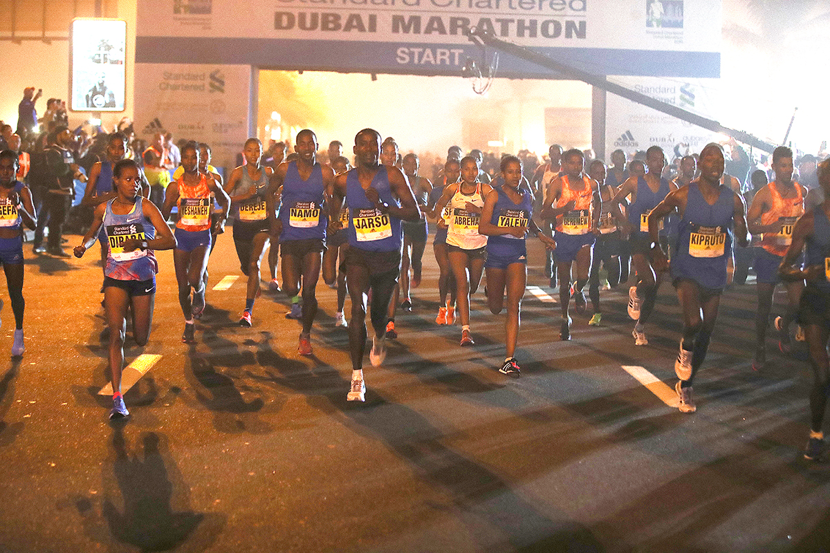 Dubai 26/01/2018 Standard Chartered Dubai Marathon -IAAF Gold Label 2018,nella foto: Standard Chartered Dubai Marathon2018 - foto di Giancarlo Colombo/A.G.Giancarlo Colombo