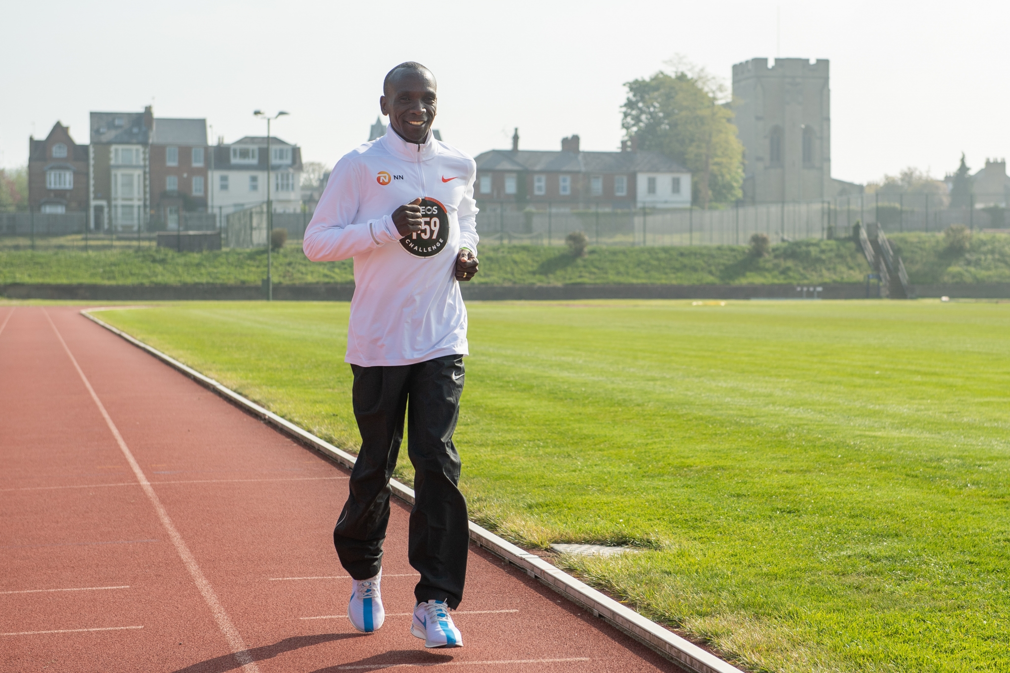 Eliud Kipchoge KEN, at the Iffley road running track on the 30th April 2019. Photo: Thomas Lovelock for london marathon events