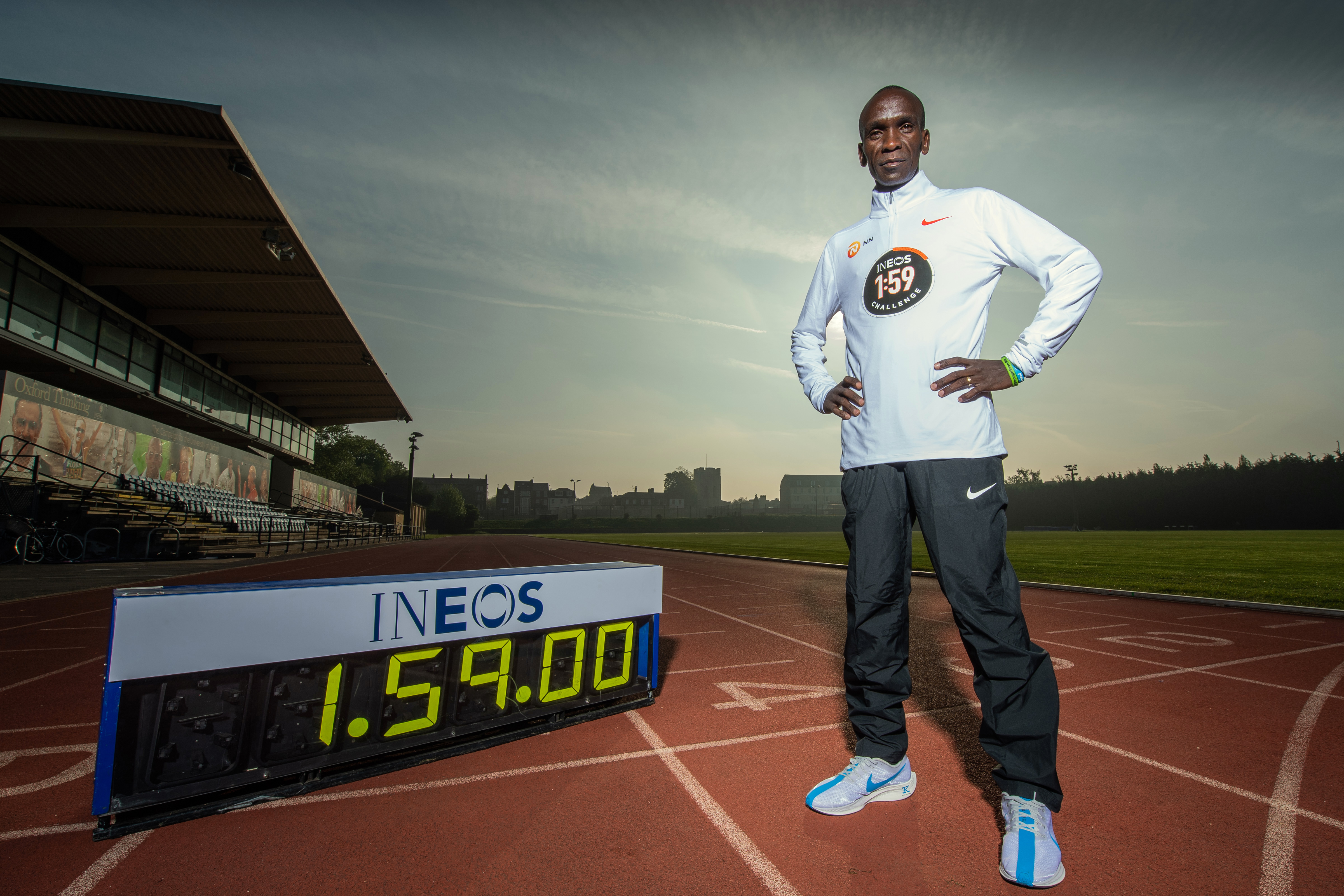 Eliud Kipchoge KEN, at the Iffley road running track on the 30th April 2019. Photo: Thomas Lovelock for london marathon events