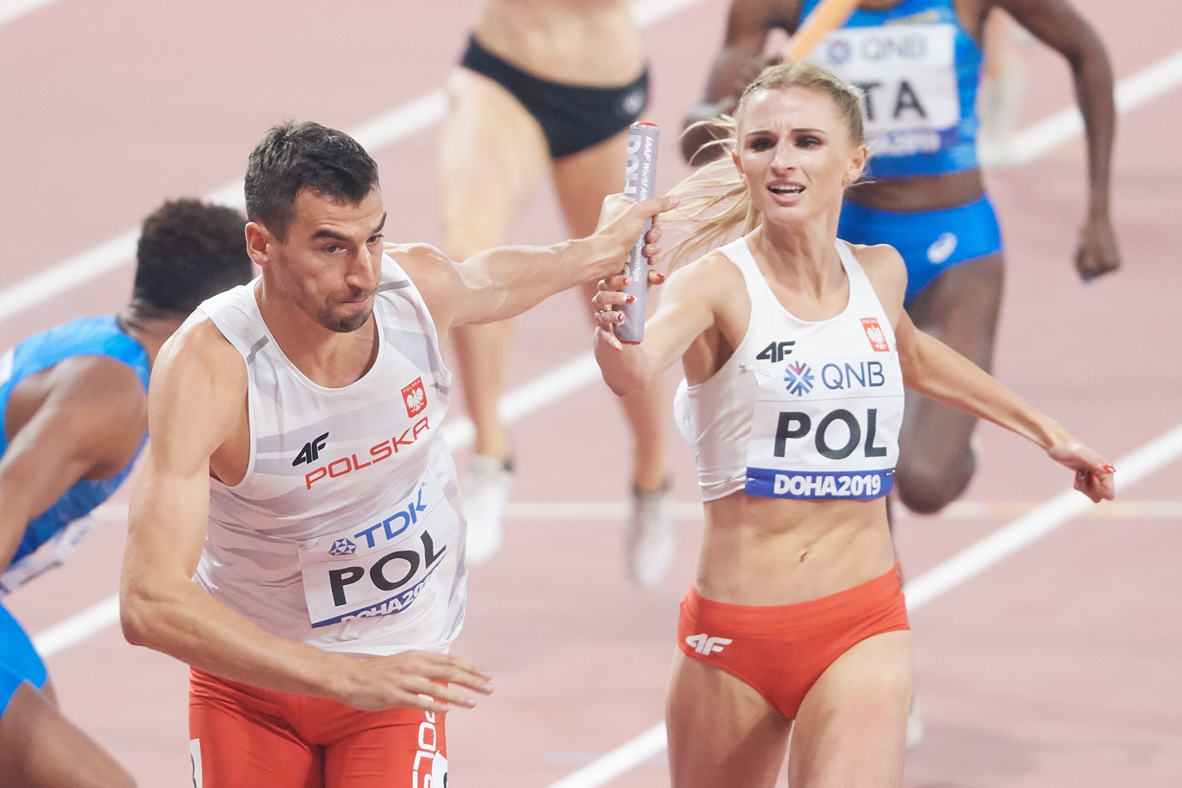 28.09.2019 Katar Doha Khalifa International Stadium Mistrzostwa Swiata w Lekkoatletyce 2019 N/z Malgorzata Holub-Kowalik, Rafal Omelko Fot. Lukasz Szelag/REPORTER IAAF World Athletics Championships Doha 2019