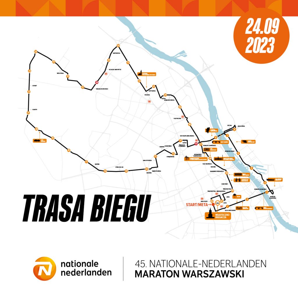 45. Nationale-Nederlanden Maraton Warszawski trasa