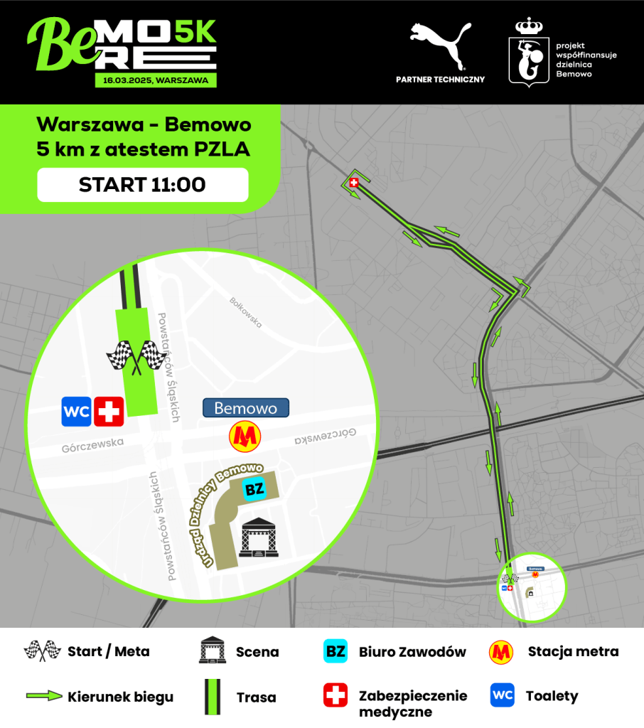 BeMore5K trasa